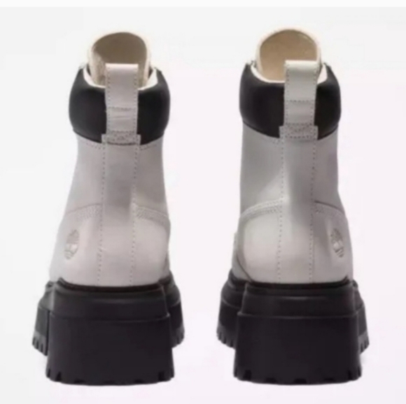 Timberland Sky Platform Chunky Boots Lace Up White 9.5 Round Toe Women - Picture 5 of 16